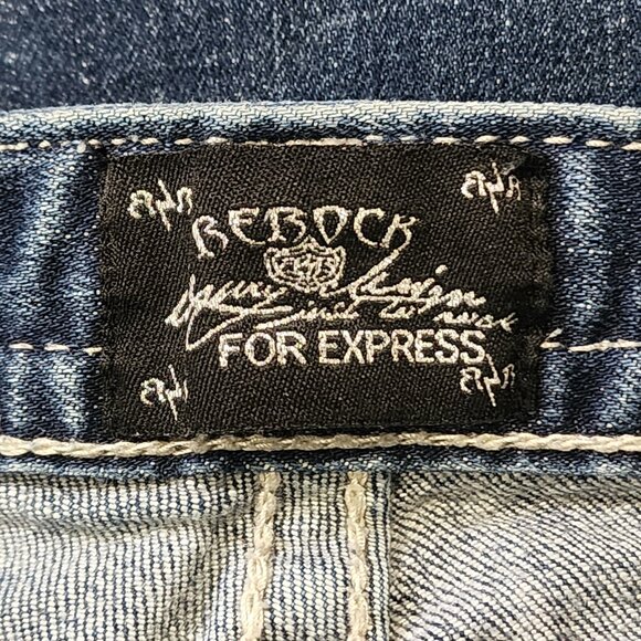 Women's Rerock EXPRESS Barely Boot Y2K Flare Western Low Rise Jeans NWOT Sz 12R - Picture 7 of 13